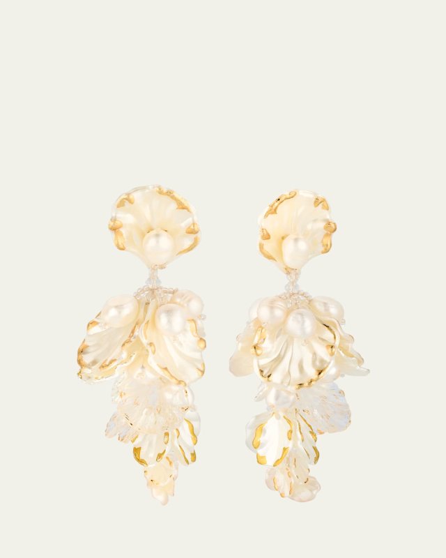 Large Mixed Petal Drop Earrings